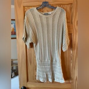 Joseph A Crochet Knit Tunic in Tan